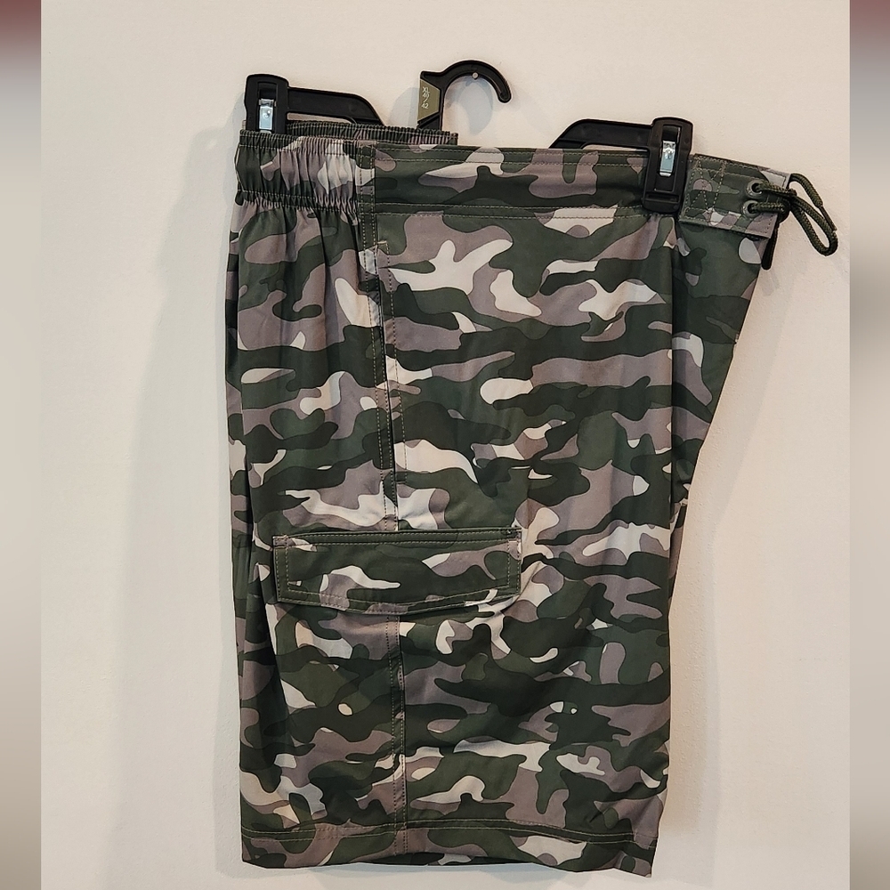 🩳 George Men’s XL Camouflage Swim Shorts Size 40–42 – NWT, 9” Inseam Camo Army - Picture 3 of 16